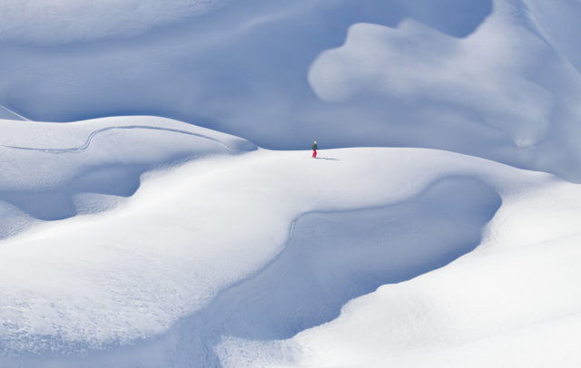 Freeriderin Abfahrt Gehrengrat Lech-Arlberg © Josef Mallaun / Vorarlberg Tourismus